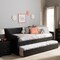 Baxton Studio Barnstorm Black Faux Leather Upholstered Daybed with Trundle Bed 131-7302 - alternate 2